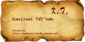 Kanizsai Tünde névjegykártya