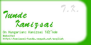 tunde kanizsai business card